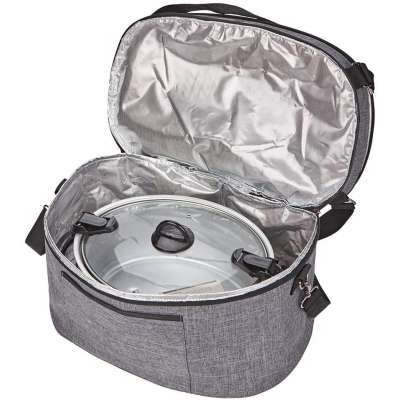 Slow Cooker Travel Bag with Easy to Clean Lining, Insulated Carrier with Zippered Accessory Pocket