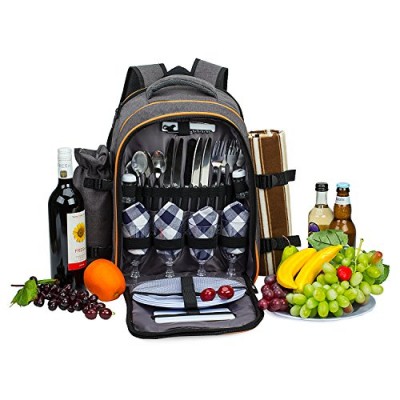 4 Person Picnic Backpack Waterproof Picnic Backpack for 4