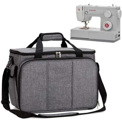 Sewing Machine Carrying Case with Multiple Storage Pockets Universal Tote Bag with Shoulder Strap Compatible